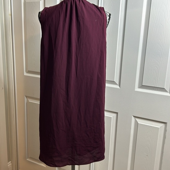 Fleur Bleue burgundy Shift Dress 6 Ties Embroidered - Picture 4 of 5